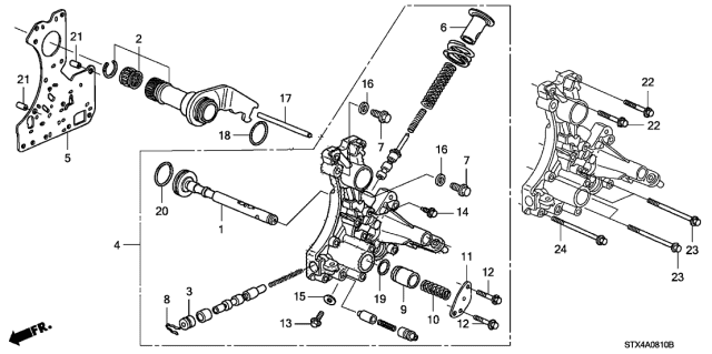 2008 Acura MDX 5 Door MDX KA 5AT AT Regulator Diagram
