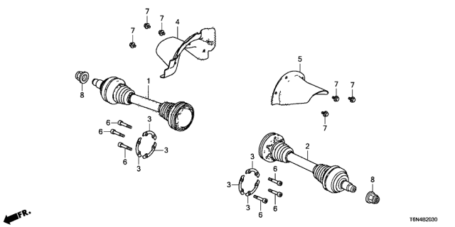 2017 Acura NSX Driver Side Driveshaft Assembly Diagram for 42311-T6N-A04