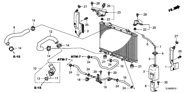 2010 Acura TSX Holder Rod (Black) Diagram for 91503-TL0-003