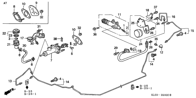 1993 Acura NSX Clutch Master Cylinder Diagram