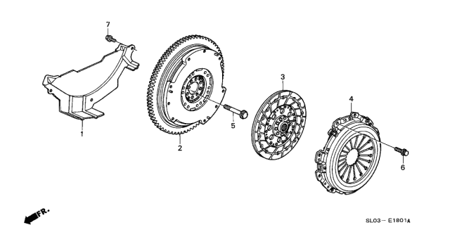 1998 Acura NSX Flywheel Diagram for 22100-PR7-006