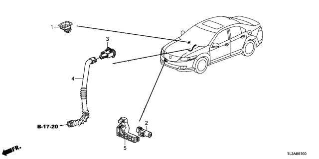 2013 Acura TSX 4 Door TSX V6 KA 5AT A/C Sensor Diagram