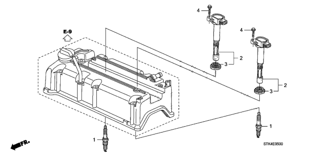 2011 Acura RDX Spark Plug (Silkr8A-S) (Ngk) Diagram for 12290-RWC-A01