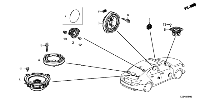 2020 Acura TLX Speaker Diagram