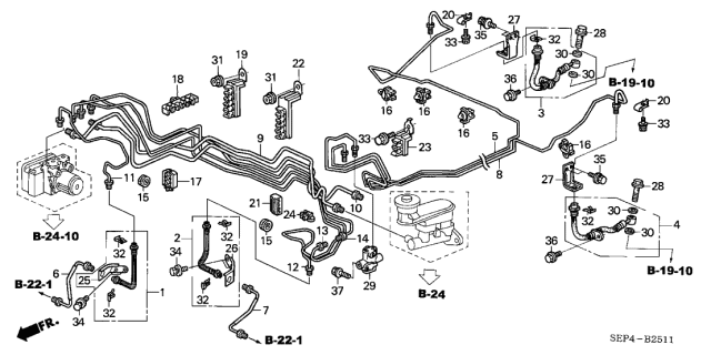 2007 Acura TL Pipe Z, Brake Diagram for 46379-SDB-A00