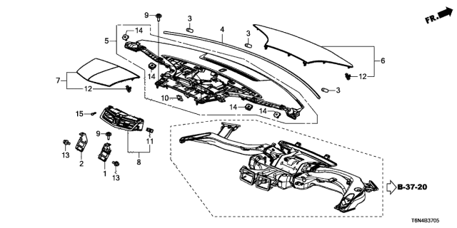 2018 Acura NSX 2 Door FIF KA DCT Instrument Panel Diagram 2