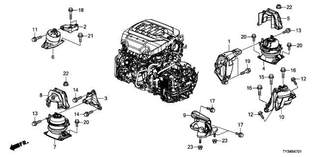 2020 Acura RLX Engine Mounts Diagram