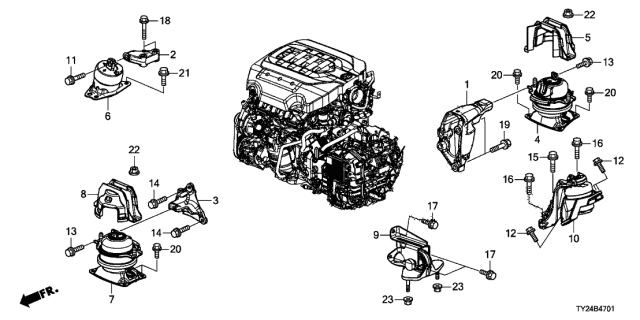 2019 Acura RLX Engine Mounts Diagram