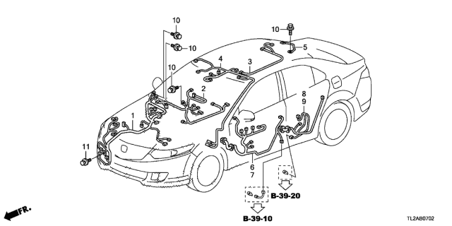 2013 Acura TSX 4 Door TSX V6 KA 5AT Wire Harness Diagram 3