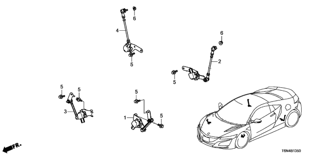 2021 Acura NSX Sensor Assembly, Left Rear Stroke Diagram for 33146-T6N-H01