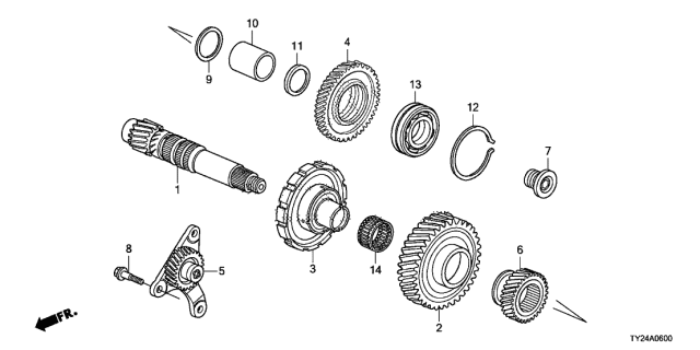 2016 Acura RLX 4 Door TECH KA 6AT AT Countershaft Diagram