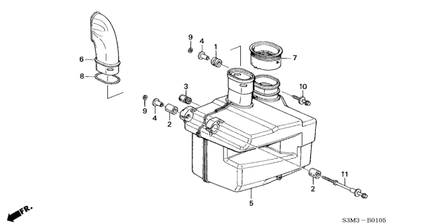 2003 Acura CL Resonator Chamber Diagram