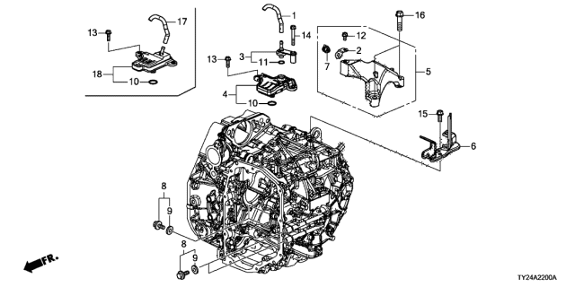 2018 Acura RLX Stay, Engine Harness Diagram for 32741-R9P-A80