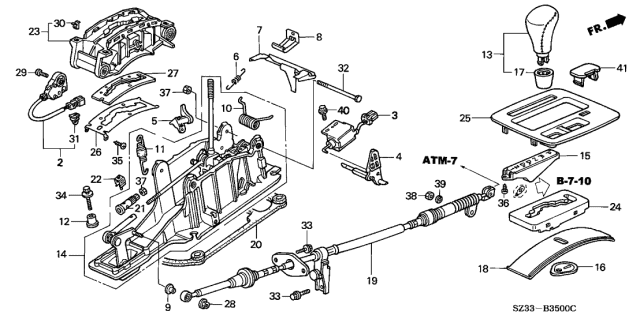 1996 Acura RL Knob, Select Lever (Medium Taupe) (Leather) Diagram for 54130-SZ5-981ZC