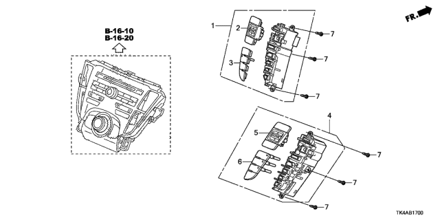 2013 Acura TL 4 Door TECH (SHAWD) KA 6MT Auto Air Conditioner Control Diagram