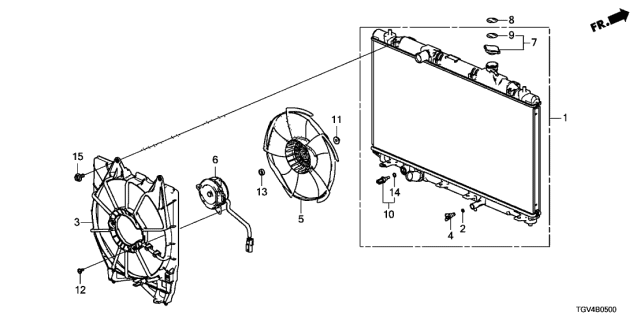 2021 Acura TLX Radiator Diagram for 19010-6S8-A01