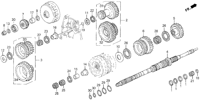 1993 Acura Legend Washer, Thrust Low Diagram for 90443-PY4-000