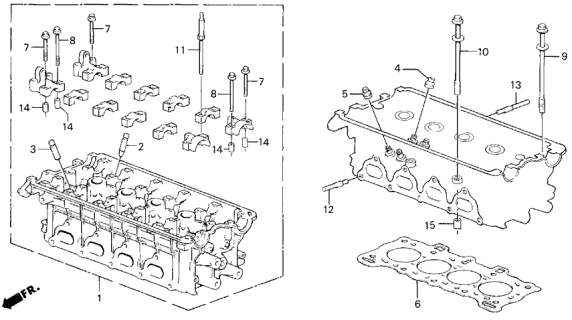 1987 Acura Integra Cylinder Head Assembly (Dohc) Diagram for 12100-PG6-000