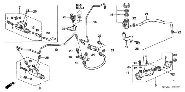 2006 Acura RSX Clutch Master Cylinder Diagram