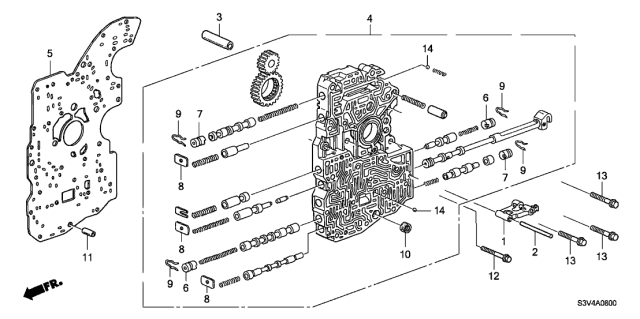 2002 Acura MDX AT Main Valve Body Diagram