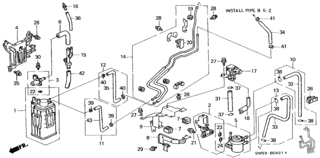 1997 Acura TL 4 Door BAS3.2 KA 4AT Canister - Vent Valve (V6) Diagram