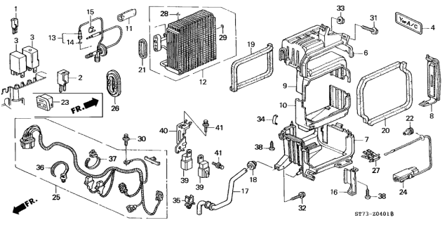 1999 Acura Integra Plate, Evaporator Harness Diagram for 80266-ST3-G00