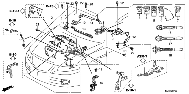 2008 Acura TL 4 Door BASE KA 5AT Engine Wire Harness Diagram