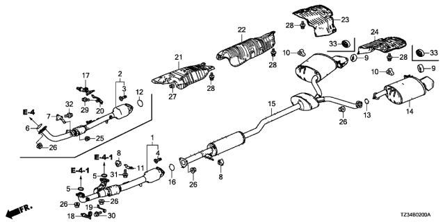 2019 Acura TLX Catalytic Converter Diagram for 18150-RDF-A60