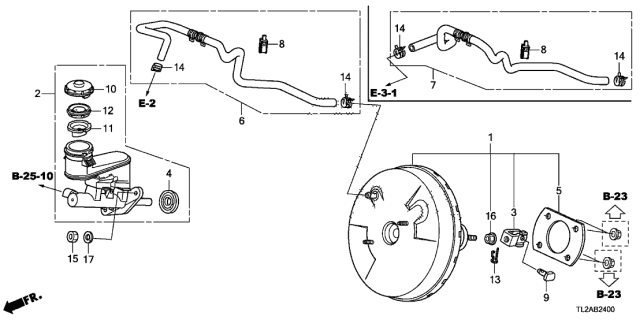 2013 Acura TSX Brake Master Cylinder - Master Power Diagram