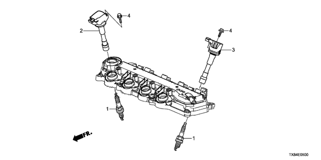 2013 Acura ILX Hybrid Plug Top Coil Assembly B Diagram for 30521-RBJ-S01