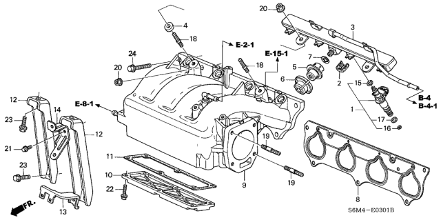 2005 Acura RSX Engine Wire Harness Stay B Diagram for 32742-PNA-000