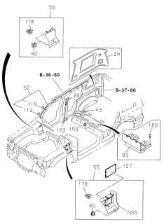 1998 Acura SLX Cover, Driver Side Center Pillar Trim Diagram for 8-97151-320-6