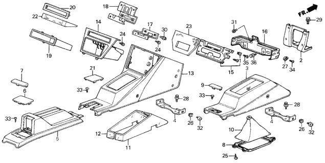 1987 Acura Integra Console, Center (Fair Blue) Diagram for 77721-SD2-A41ZA