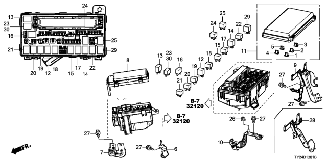 2014 Acura RLX Control Unit - Engine Room Diagram 2