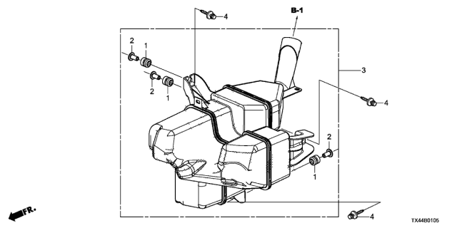 2016 Acura RDX Resonator Chamber Assembly Diagram for 17230-5ME-A00