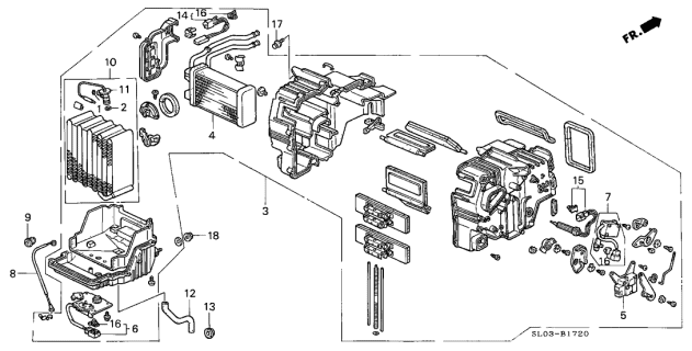 1992 Acura NSX Mode Motor Assembly Diagram for 79150-SL0-A02