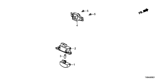 2020 Acura ILX Camera, Rearview Diagram for 39530-T3R-A01