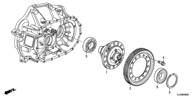 2011 Acura TSX Gear, Final Driven Diagram for 41233-RM5-A00