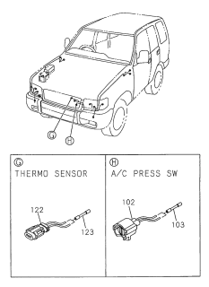1998 Acura SLX 4 Door 4LS (PREMIUM) KA 4AT Wire Harness Connector (Front) Diagram