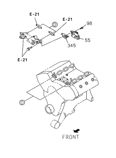 1998 Acura SLX 4 Door 4LS (PREMIUM) KA 4AT Vacuum Control Solenoid Diagram