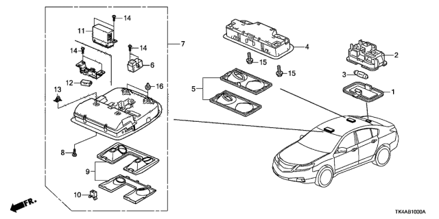 2014 Acura TL Interior Light Diagram