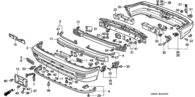 1990 Acura Integra Bumper Diagram