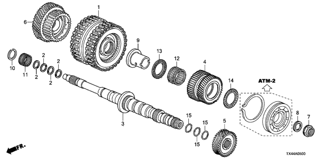 2017 Acura RDX 5 Door TECH (AWD) KA 6AT AT Mainshaft - Clutch (3RD-6TH) Diagram