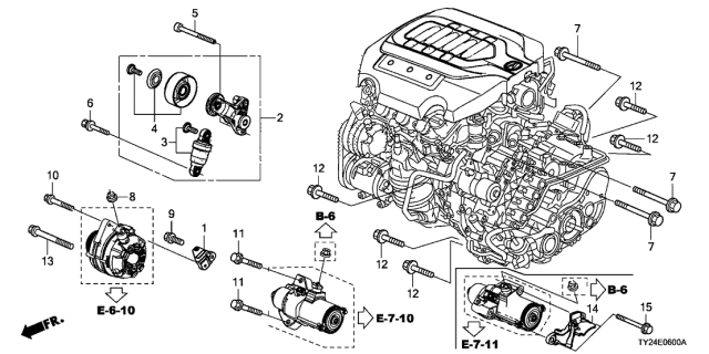 2020 Acura RLX 4 Door ADV (SH-AWD (HYBRID)) KA DCT Auto Tensioner Diagram