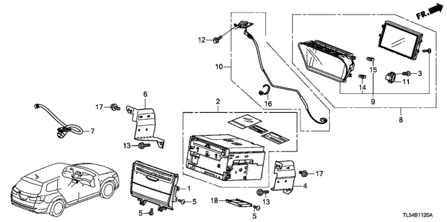 2011 Acura TSX Tuner Assembly Diagram for 39012-TL7-A52