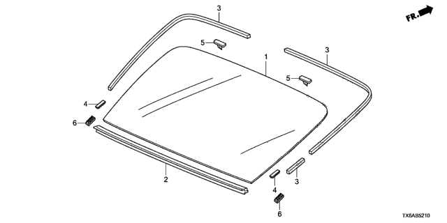 2021 Acura ILX 4 Door 24TECH (A-SPEC) KA DCT Rear Windshield Diagram