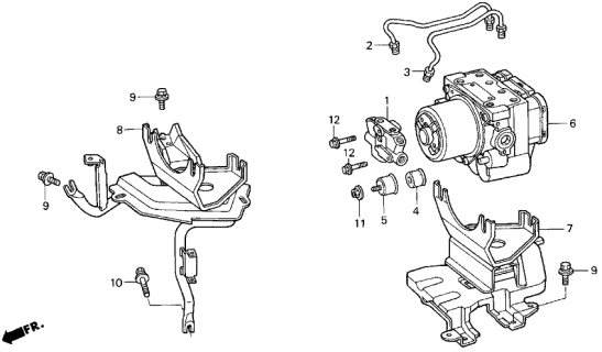 1998 Acura TL Abs Pump And Motor Assembly Diagram for 57110-SW5-J11