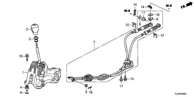 2014 Acura TSX Knob, Change Lever (Type Z) Diagram for 54102-TL0-000ZB