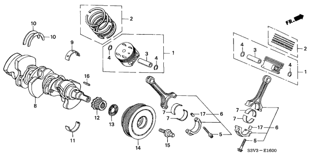 2004 Acura MDX Piston - Crankshaft Diagram