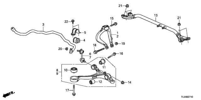 2013 Acura TSX Front Lower Arm Diagram